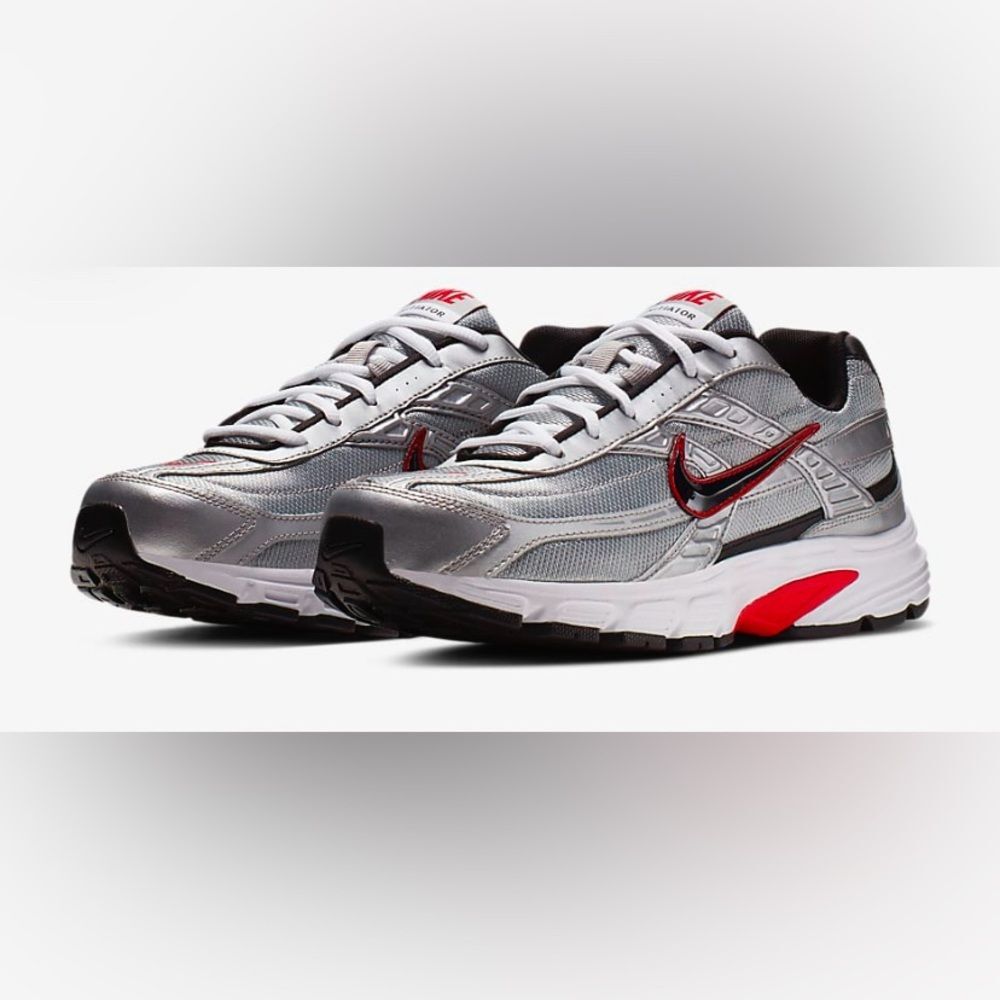 Men’s Nike Initiator Athletic Shoes Gray Metallic Red Sz 7.5 Casual Dad Workout